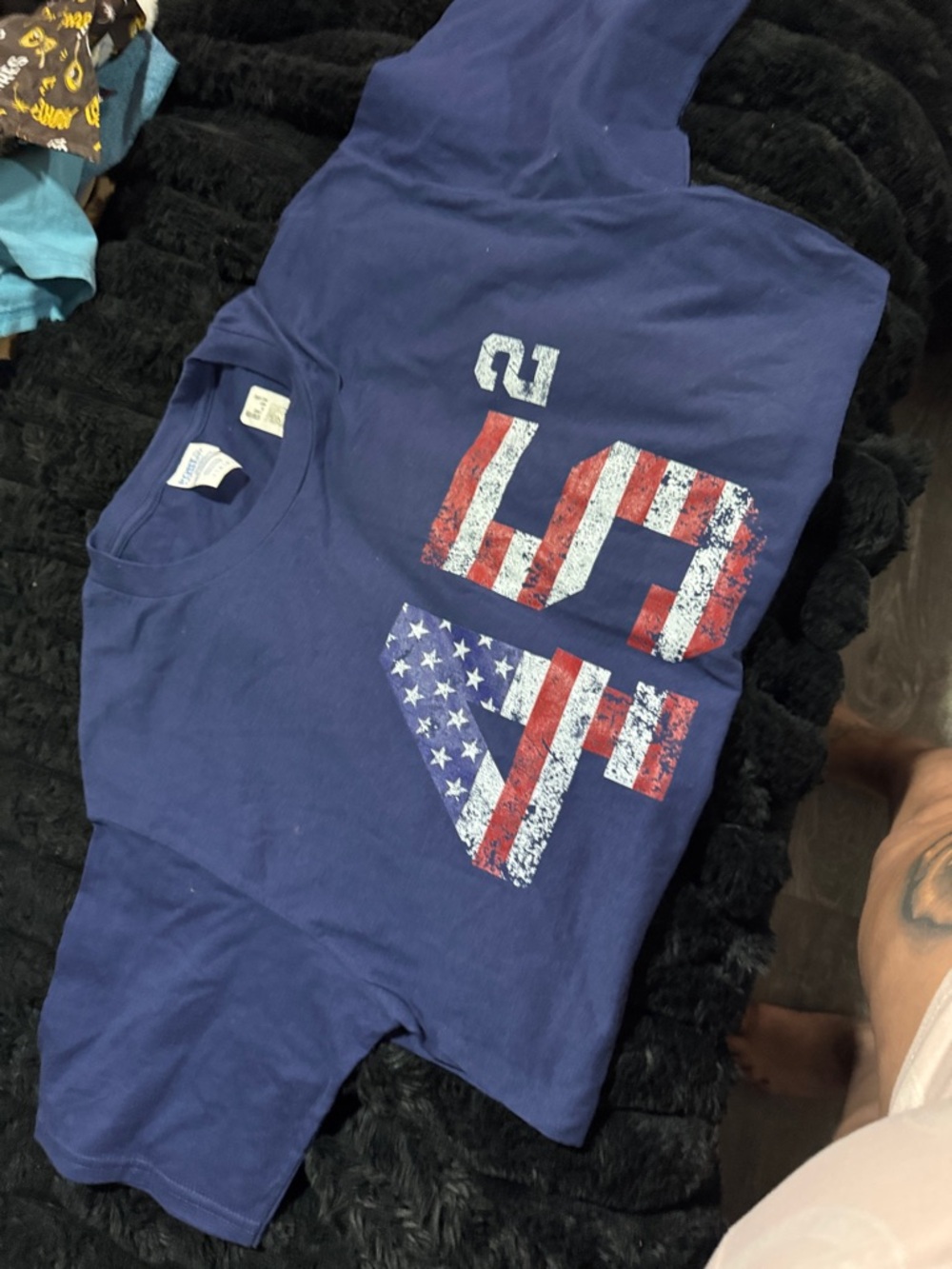 Navy Graphic USA Flag Tee